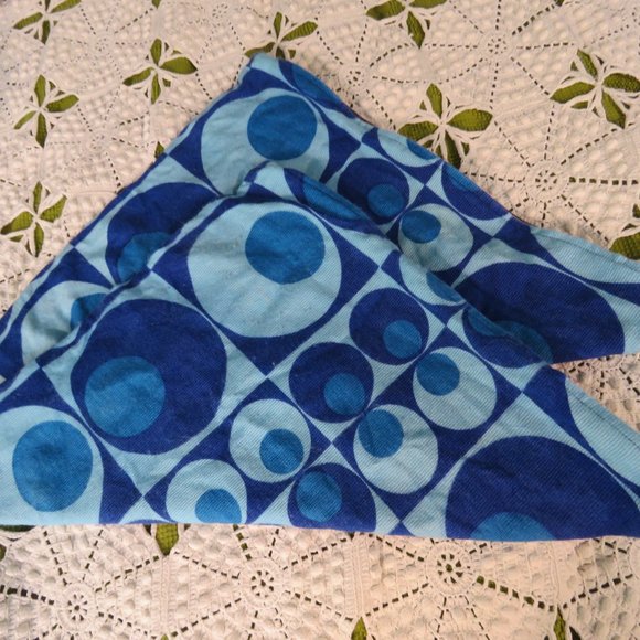 Handmade pair of cushion covers in original 70s geometric cotton fabric - 18 in - Picture 2 of 3